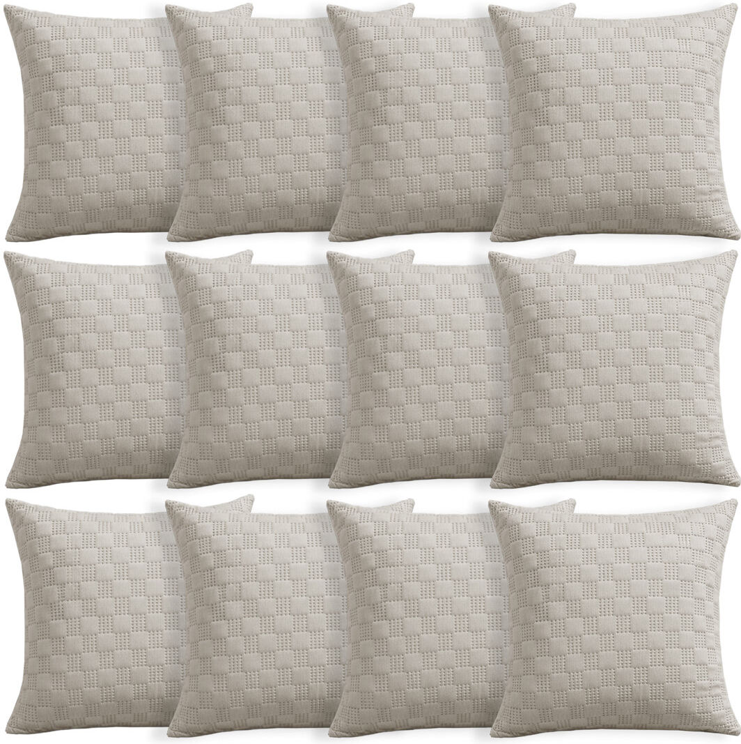 Aspire Homeware Embossed Square Velvet Cushion Covers BEIGE 45cm H X 45cm W X 19cm D