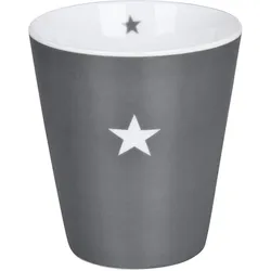 Krasilnikoff Becher Happy Mug Colourful Star, 330 ml, dunkelgrau