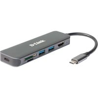 DUB-2327, Dockingstation silber, HDMI, USB-A, USB-C PD, SD- und microSD-Karten