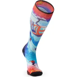 Smartwool, Herren, Sportsocken, Ski Zero Cushion Ski Day Print OTC (XL), Blau, Mehrfarbig