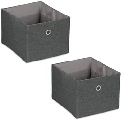 Relaxdays Aufbewahrungsbox im 2er Set Anthrazit,Silber