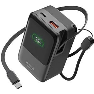 Hama Powerbank Power Pack Roll Up, 10000mAh, USB-A & USB-C, Ladeleistung 20 Watt