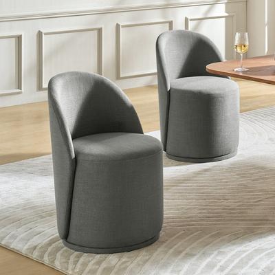 HULALA HOME Amanda Modern Swivel Dining Chair with Ergonomical Curved Backrest Set of 2