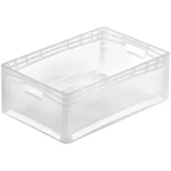 PROREGAL Transparenter Eurobehälter LightLine mit offenem Griff | HxBxT22x40x60cm | 46 Liter | Eurobox, Transportbox, Transportbehälter