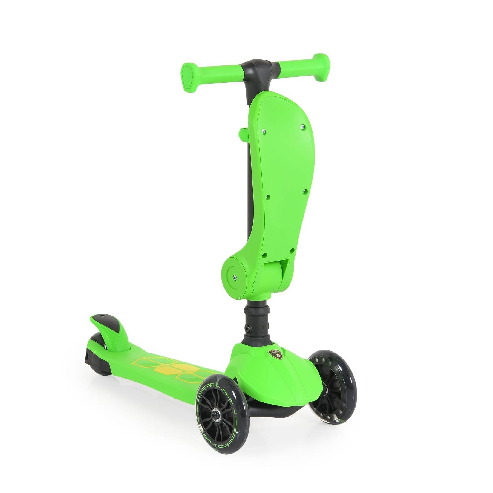 Moni Kinderroller 2 in 1 Lamborghini Laufrad, Lenkerhöhe verstellbar, klappbar grün
