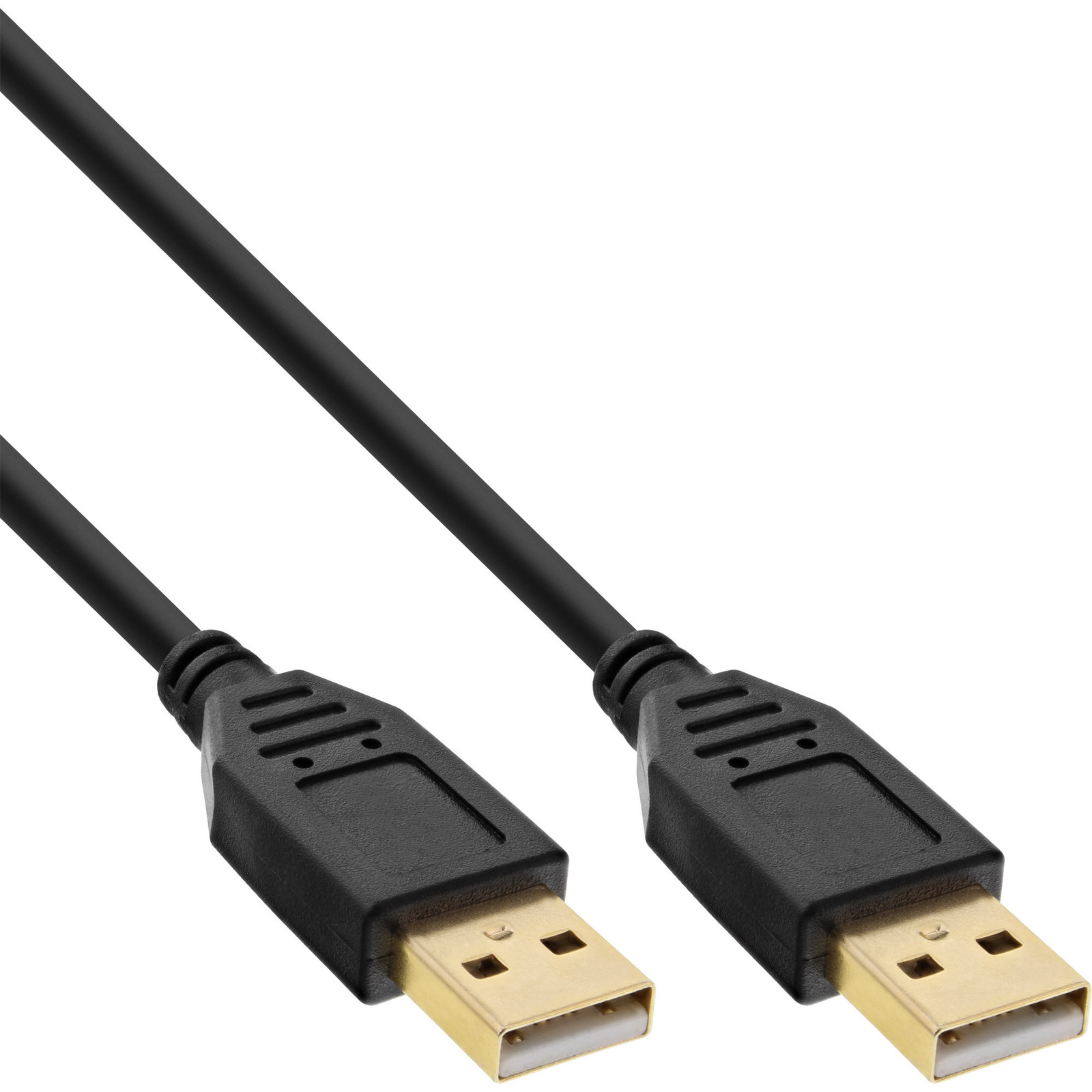 InLine 34310S USB A naar USB A kabel, USB 2.0, 1 meter, Zwart