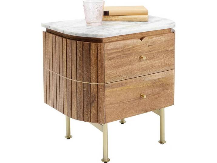 Kare-Design Kommode, Braun, Beige, Metall, Mangoholz, Recyclingholz, furniert, massiv, 2 Schublade(n) Schubladen, 50x55x35 cm, stehend, Holzmöbel, Wohnwände Holz, Wohnwand Serien Holz