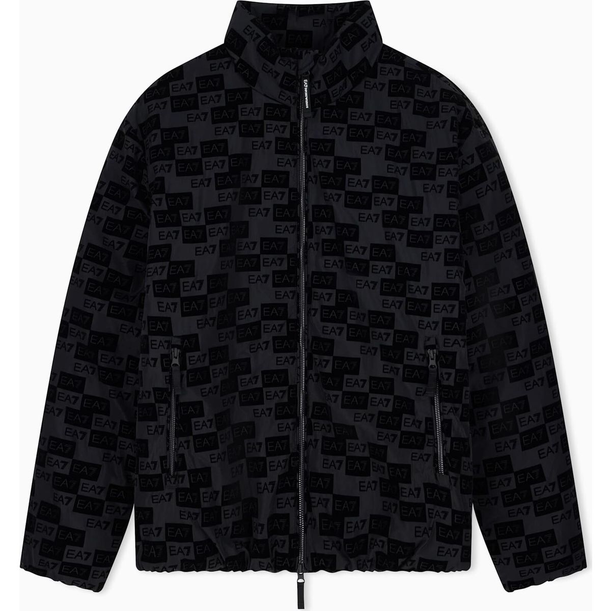 EA7 Mountain M Poly Down Hooded Jacket Monogram Velvet - Mountain M Poly Down Hooded Jacket Monogram Velvet black (UC001) L 7M002389 AF26931-UC001-L