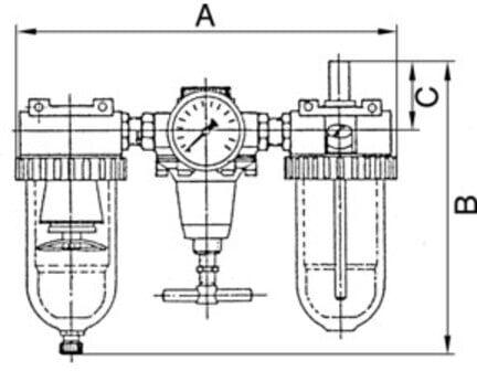 Riegler Wartungseinheit 3-tlg. »Standard«, mit PC-Behälter, BG 1, G 3/8 (847 K)
