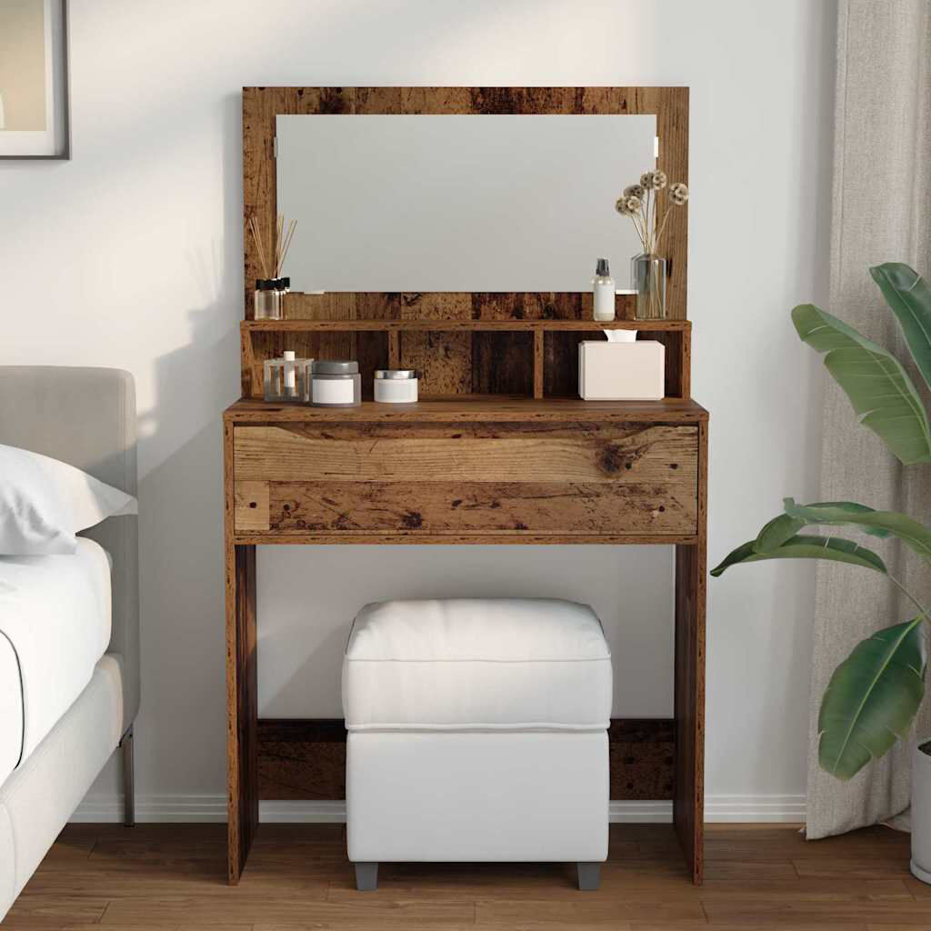 East Urban Home Dressing Table Old Wood 135cm H X 80cm W X 39.5cm D