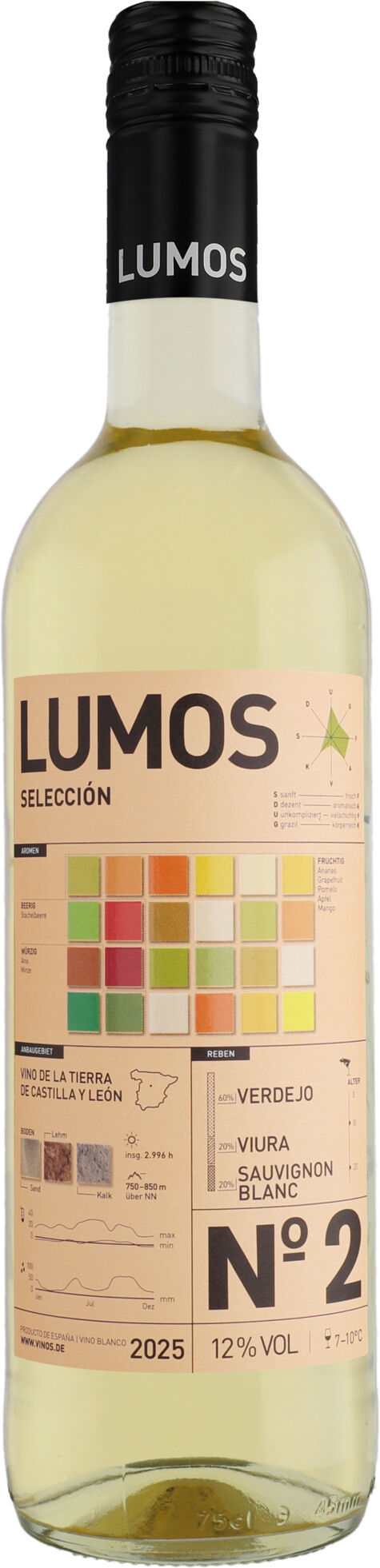LUMOS No.2 Blanco 2025 12% Vol. Weißwein Trocken aus Spanien