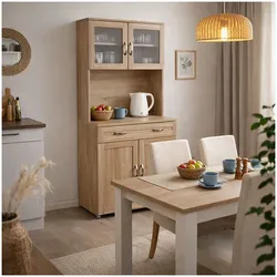 HTI-Living Küchenbuffet mit Glasteil Sonoma Blanca