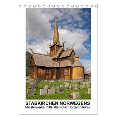 Stabkirchen Norwegens - Meisterwerke mittelalterlicher Holzarchitektur (Tischkalender 2026 DIN A5 hoch), CALVENDO Monatskalender