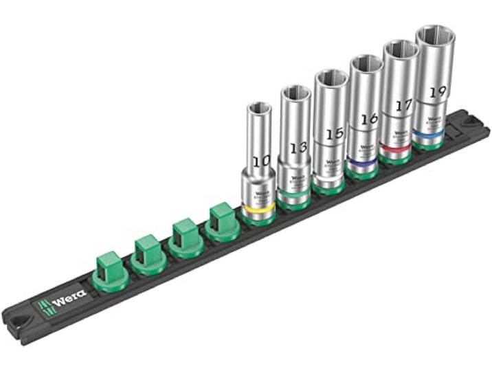 Wera 05005470001 Barre magnétique pour douilles\, C Deep 1\, Jeu de douilles\, 1/2\ \, 6 pièces Noir