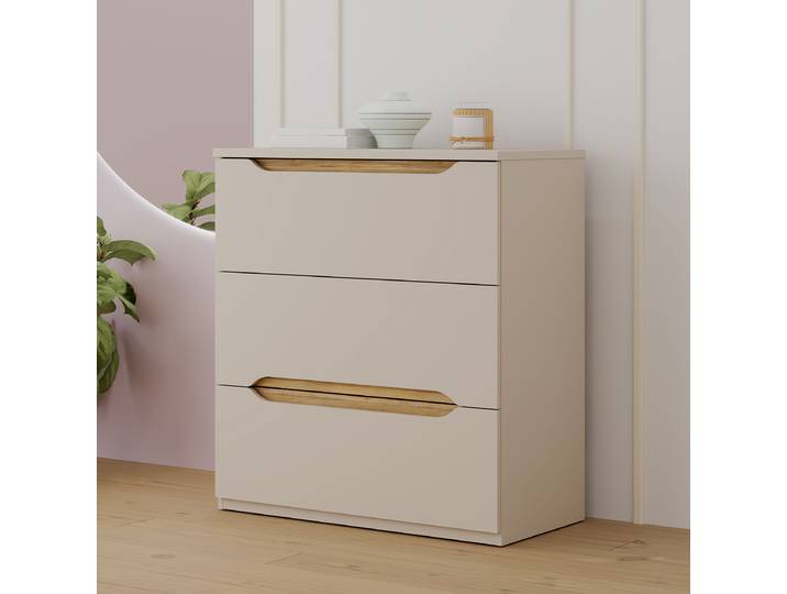 Kommode 92cm Braun/Beige
