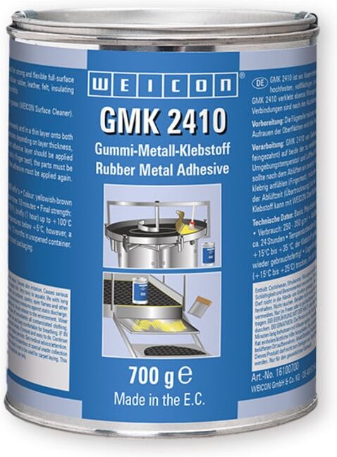 WEICON GMK 2410 Kontaktklebstoff, haftstarker und schnellhärtender 1K Gummi-Metall-Kleber, 0,7 kg, braun (16100700)