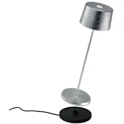 Zafferano Olivia Pro Silver Leaf wiederaufladbare und dimmbare LED-Tischleuchte