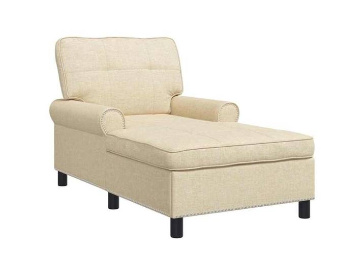 Sarazyj®Chaise longue - Fauteuil relaxant/chaise salon - 91x157x91 cm - avec coussin Crème 91x157x91 cm tissu - 17742