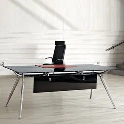 Schreibtisch mit Glasplatte Bürotisch Artek