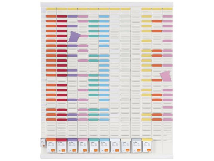 Nobo planning à fiches T2 - 13 colonnes - 80 x 96 cm