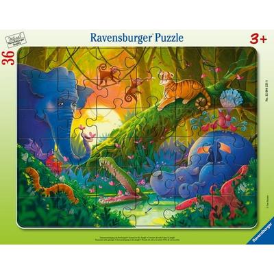 Kinderpuzzle 36 Teile - Sonnenuntergang im Dschungel