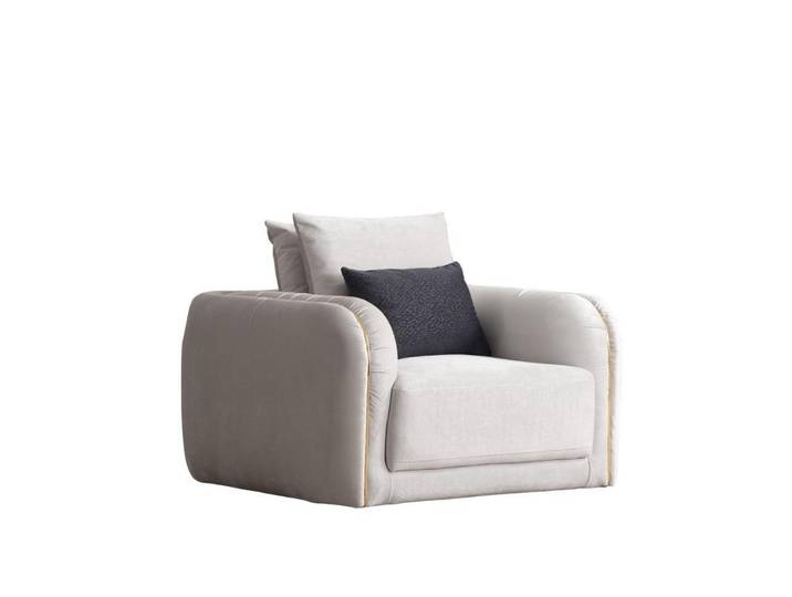 JVmoebel Loungesessel Eleganter grauer Loungesessel mit hochwertiger Polsterung (Packung, 1-St., Luxuriöser Loungesessel in Grau), Made in Europe