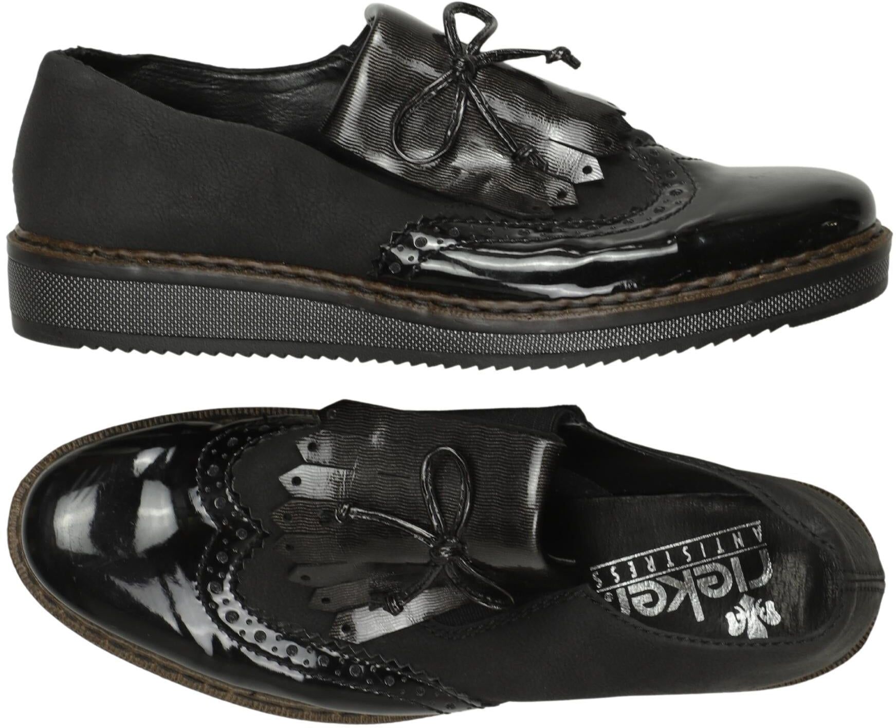 Rieker Damen Halbschuh, Schwarz, Gr. EU 38, Kunstleder - Second Hand