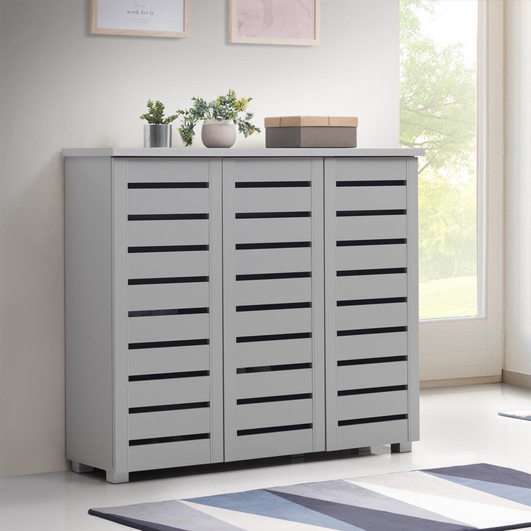 Lark Manor Ain Shoe Storage Cabinet Light Grey 15