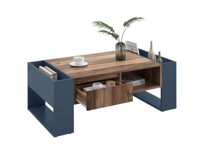 Table basse en grain de bois avec un tiroir sans poignée Salon-table de canapé Elegant Coffee Table for Living Room