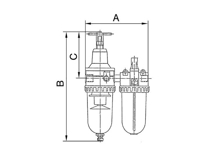 RIEGLER Druckminderer Riegler Wartungseinheit 2-tlg. »Standard«, PC-Beh., Schutzkorb, BG4, G