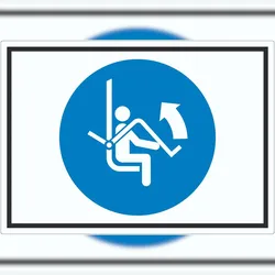 HB-Druck Sicherheitsbügel des Sessellifts öffnen Symbol Aufkleber A7 (74x105mm)