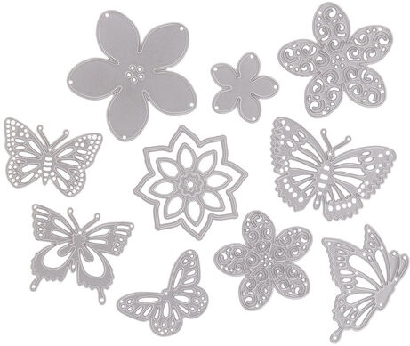buttinette Stanzschablonen-Set "Frühling", 3–6 cm, 10-teilig