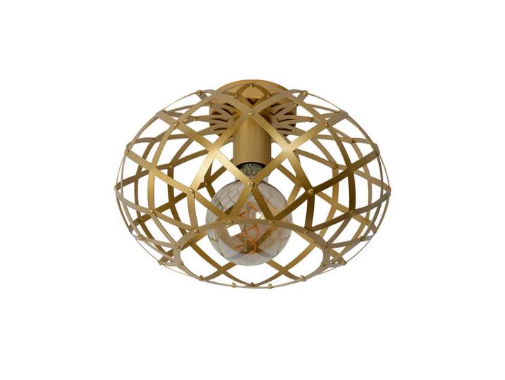 Lucide Deckenleuchte Wolfram, Messingfarben, Metall, oval, 20 cm, RoHS, Reach, kabellos, Lampen & Leuchten, Innenbeleuchtung, Deckenleuchten, Deckenleuchten