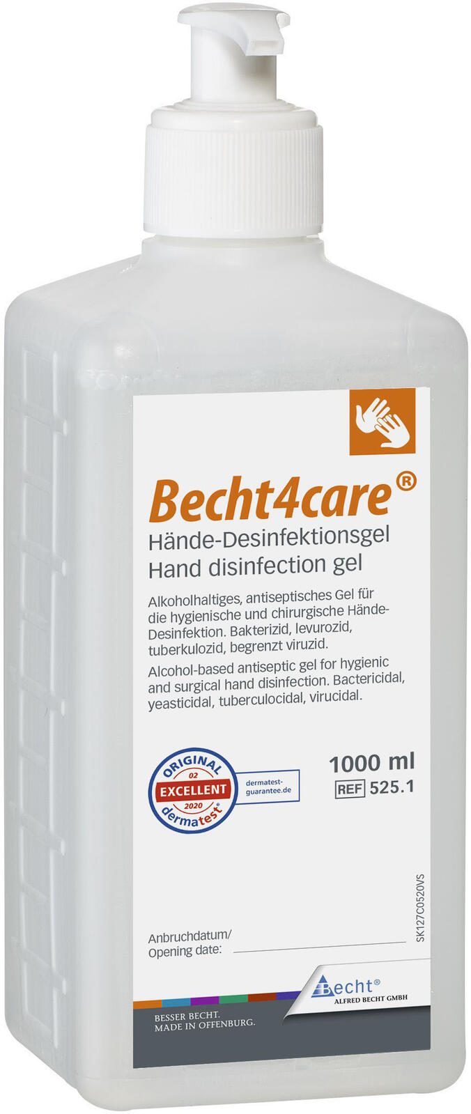 Becht4care® Händedesinfektionsgel 1,0 l 5251