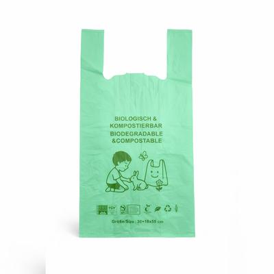 RyanPack Bio Hemdchentragetaschen kompostierbar aus Maisstärke 30+18x55 cm 25 µm grün – 1000 Stück