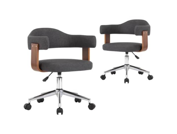 KDVXBCQJH Esszimmerstühle 2er Set Drehbar Höhenverstellbar Stoff Grau Ergonomische Polsterstühle mit 360-Grad-Drehfunktion und Rollen. Ideal für Esszimmer, Homeoffice und Wohnbereich.
