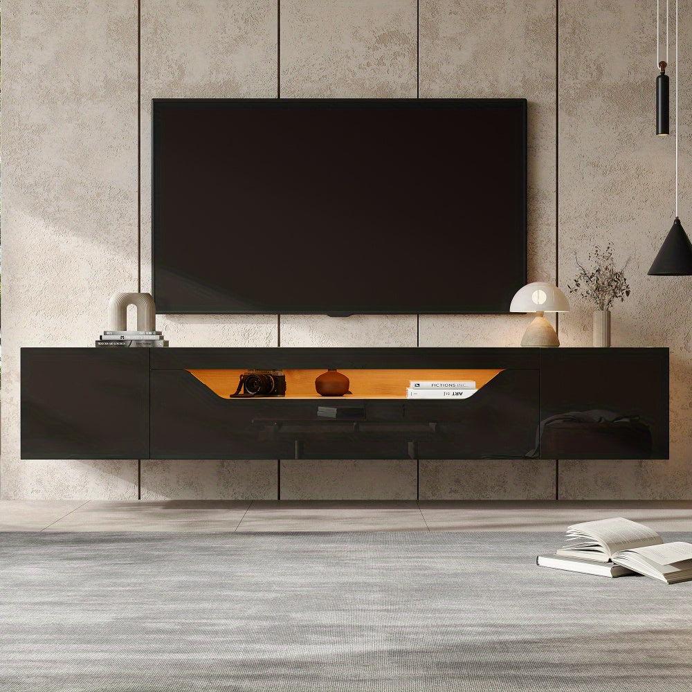 TV-Stand - Mediamöbel - Farbe: Schwarz - Für Fernseher bis 75 Zoll - Besonders lang: 180 cm