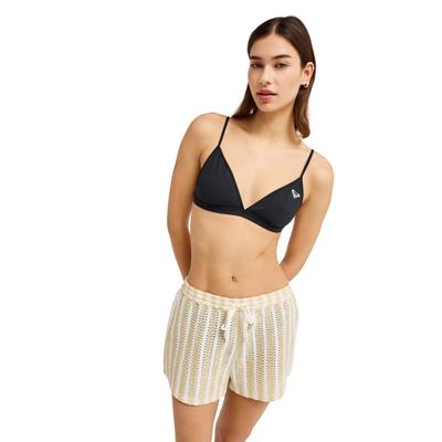 Shorts ROXY "Moana Story", Damen, Gr. L, Normalgrößen, beige (pebble), Obermaterial: 50% Baumwolle, 50% Polyester., Hosen Shorts