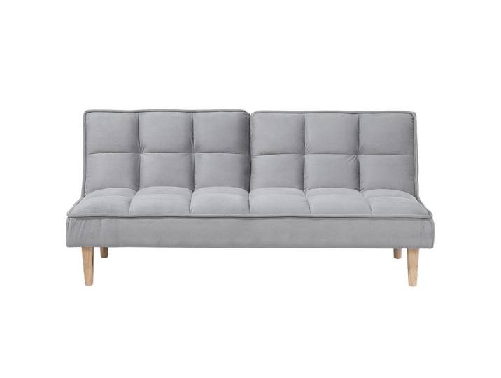 Beliani 3-Sitzer-Schlafsofa Polyester Grau Siljan, Hellgrau, 177x80x80 cm, Babymöbel & Kindermöbel, Kinderzimmer & Jugendzimmer, Schlafsofas