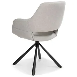 2er-Set [de]sign & more Stuhl Bellvue Stoff Grau