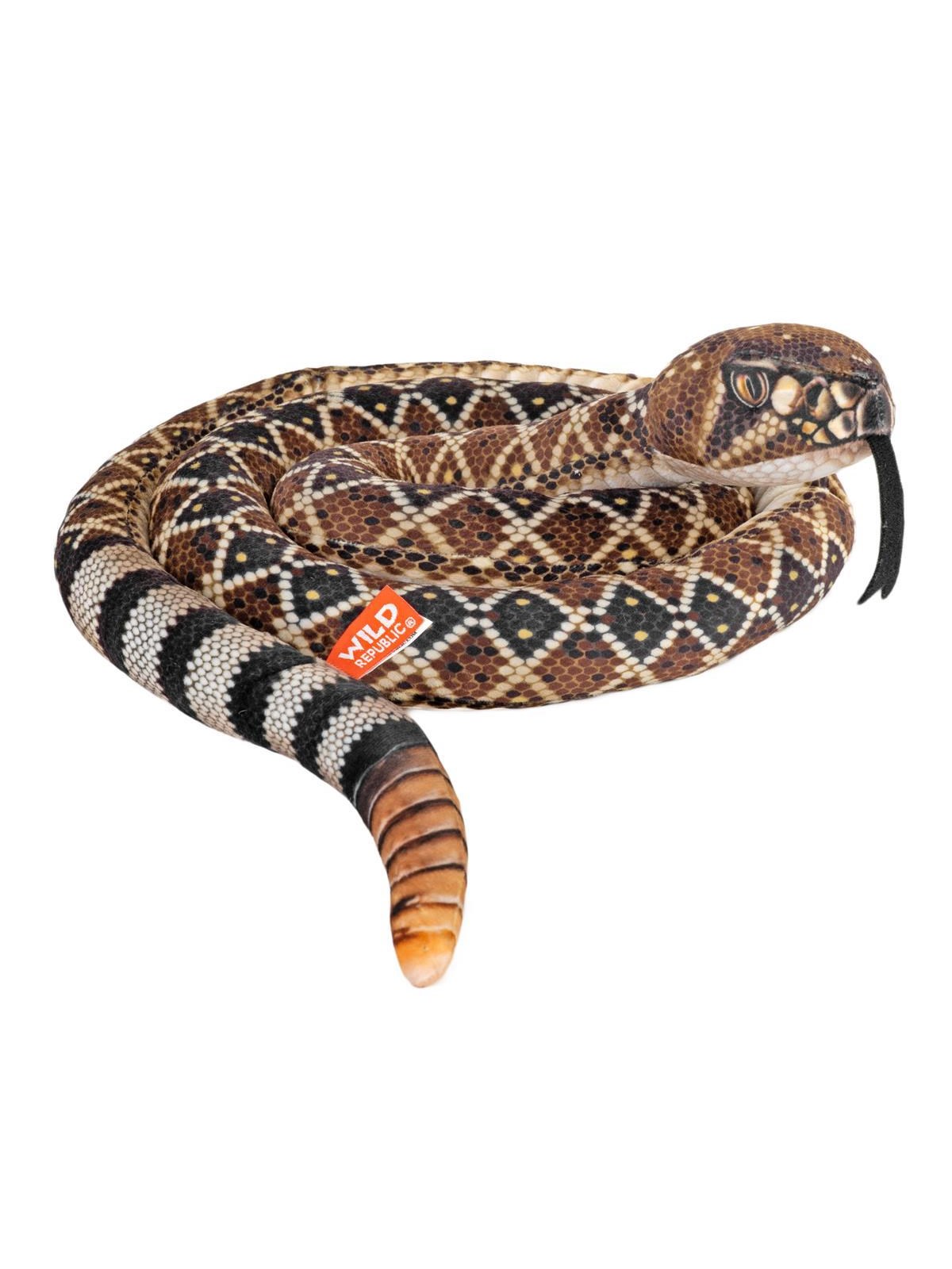 Wild Republic Plush Toy Living Earth Snakes 152 cm Western Diamondback Rattlesnake