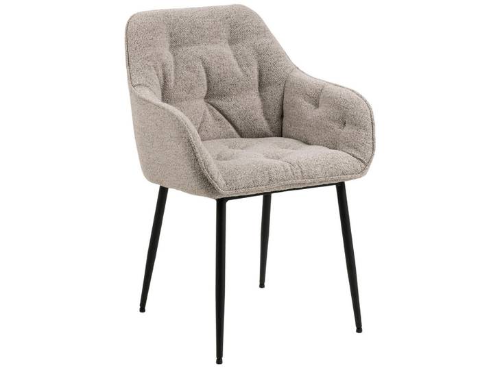 Mid.you Armlehnstuhl, Beige, Füllung: Polyurethan (Pur), rund, 58x83x55 cm, Esszimmer, Stühle, Esszimmerstühle, Armlehnenstühle