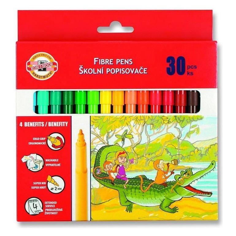 Koh-i-Noor Filzstifte 30 Farben im Karton (30x) (WIKR-061035)