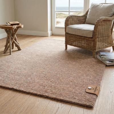 Wollteppich SANSIBAR "List, Handwebteppich", beige, B:250cm H:13mm L:350cm, Schurwolle, Teppiche, reine Wolle, meliert, handgewebt, Wohnzimmer