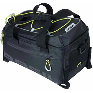 Basil Gepäckträgertasche Miles Trunkbag, schwarz, 7 Liter, Schultertasche, wasserdicht, reflektierend
