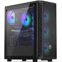 Endorfy Signum 300 argb-Gehäuse (ATX, mATX, Mini-ITX), PC Gehäuse, Schwarz