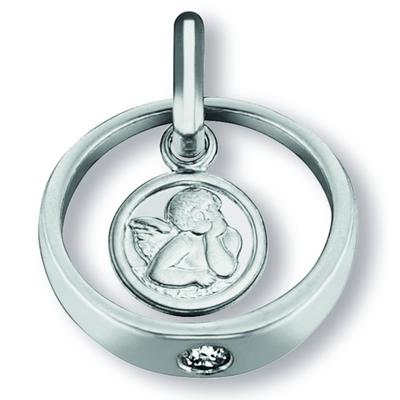 Kettenanhänger ONE ELEMENT "Zirkonia Taufring Zirkonia Taufring", silber, Schmuckanhänger, Mädchen, Silber 925 (Sterlingsilber), Kettenanhänger, Feine Gestaltung – ein Sinnbild mit ruhiger Eleganz