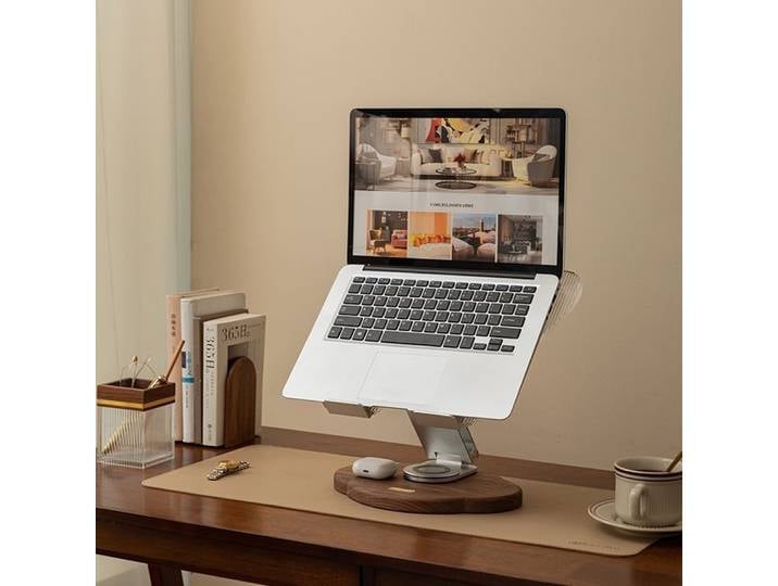 Support de rangement papillon en bois massif, support pour ordinateur portable nordique, support de bureau multifonctionnel, support rotatif et relevable
