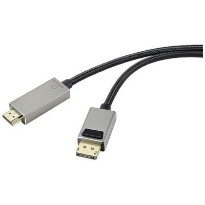 Renkforce DisplayPort / HDMI Kabel DisplayPort Stecker, HDMI-A Stecker 3.00 m Schwarz UHD 8K @ 60 Hz, UHD 4K @ 120 Hz RF-4995158 DisplayPort-Kabel
