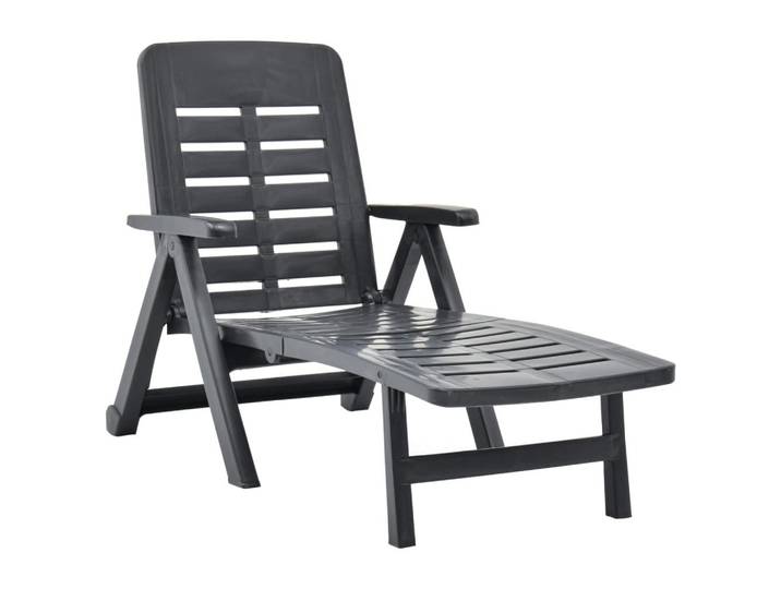 vidaXL Klappliege Kunststoff Anthrazit, 72x96x189 cm, Gartenmöbel, Gartenliegen